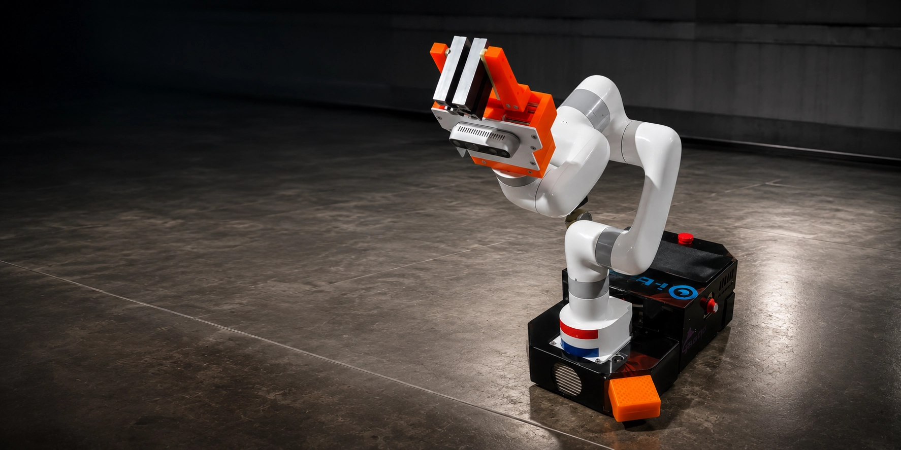 UFACTORY Lite 6 cobot mounted on an AMR with a depth camera and custom gripper for autonomous mobile grasping