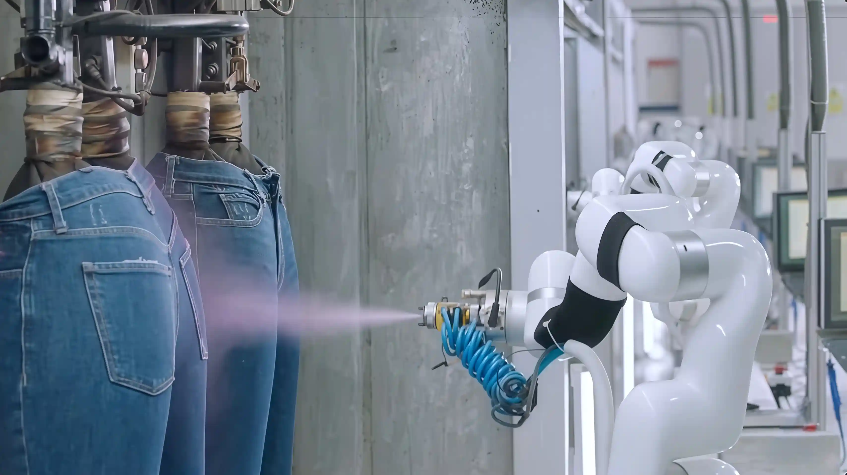 UFACTORY xArm automates spray finishing on denim jeans at AGI Denim