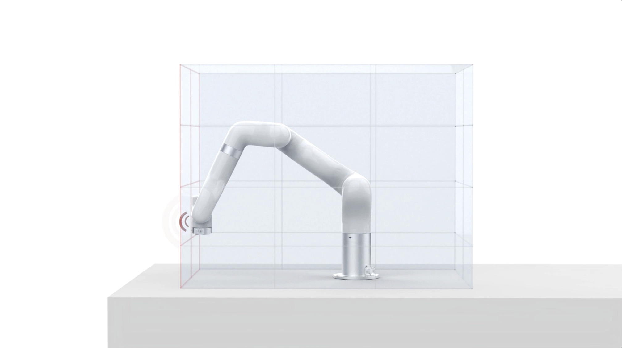 UFACTORY 850 operating within a configurable virtual safety boundary that limits its working range.